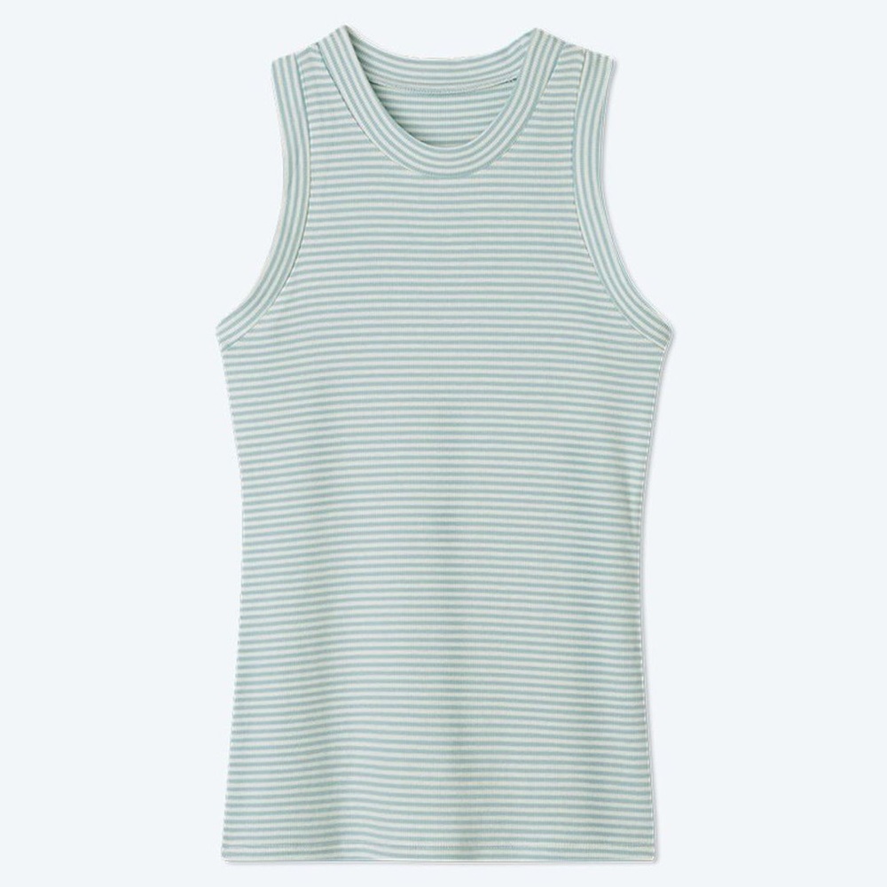 Summersalt The Softest Ribbed Racerback Tank - Sage & White Sand